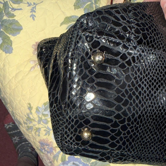 MICHAEL Michael Kors Black Snake Print Tote with Beige Straps - Picture 10 of 14